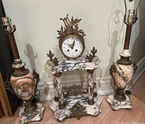 French 19th Century Louis XVI Style Marble and Gilt Bronze (1 of 4)