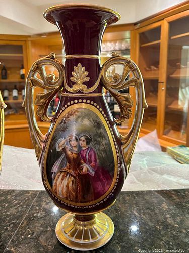 Pair of Vintage French Imperial Limoges Porcelain Vases (1 of 4)