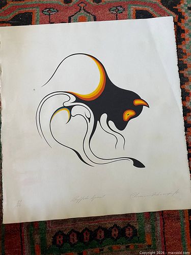 An Original unmatted Clement Wescott Silkscreen Print, Titled " Buffalo Spirit". (1 of 4)
