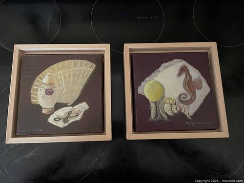 Lot of 2 small original Still Life Paintings. (1 of 4)