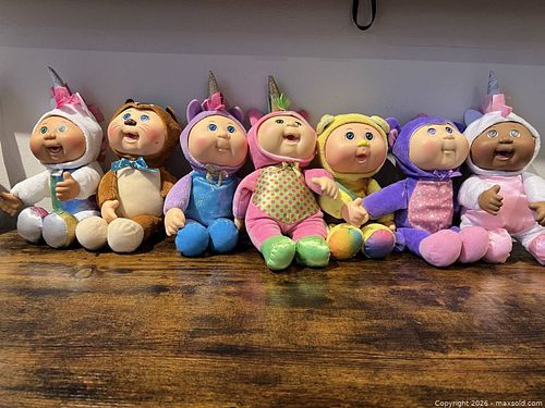 Lot of 7 Cabbage Patch Kids Cuties Plush Dolls, Assorted Colors (1 of 3)