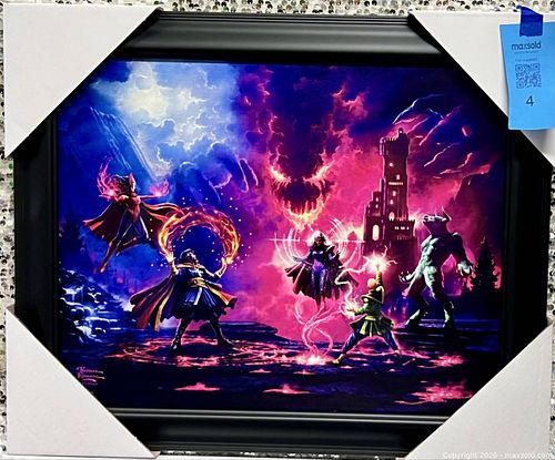 Thomas Kinkade Studios Marvel Doctor Strange vs The Dark Despot Framed Art COA (1 of 18)