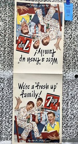 Vintage 1948 7UP “Fresh Up Family” Advertising Poster Seven-Up Litho (1 of 14)