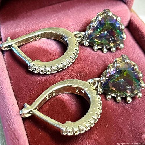925 Sterling Silver & Mystic Topaz Earrings (1 of 6)