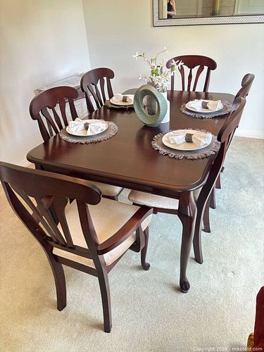 Wooden Dining Room Table and Chairs  (1 of 8)