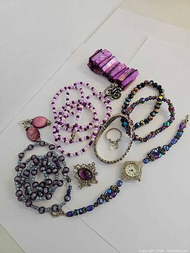 Mixed Costume Jewelry Set with Beads, Faux Pearls & Watch (1 of 6)