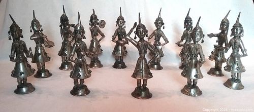 Set of 12 musicians and dancing figures from Rajasthan, India. (1 of 7)