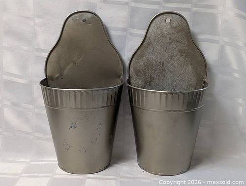 Gold painted Galvanized Flower pots  (1 of 14)