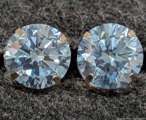 14K Gold Lab Diamond(1.5ct) Earring  (1 of 5)