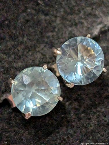 Silver Blue Topaz Earring (1 of 3)