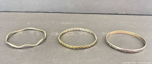 Set of 3 Mixed-Metal Bangle Bracelets, Sterling 925 (1 of 14)