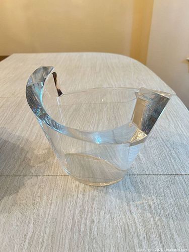 Clear Glass & Crystal Ice Bucket, Signed Base, 6 in Height (1 of 6)