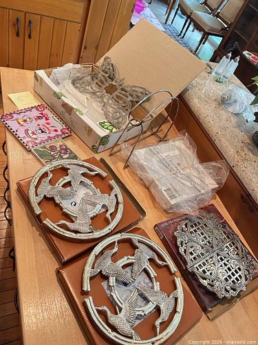 Mixed Decorative Metal Trivets, Wall Butterfly & Ceramic Tile Coasters (1 of 8)