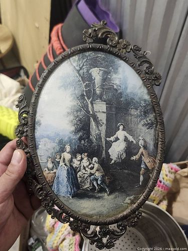 Oval Framed Print, Victorian/Rococo Revival Pastoral (1 of 3)