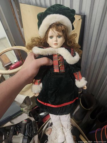Porcelain/Bisque Head & Hands Collector Doll, Cloth Body, 12–18 in (1 of 3)