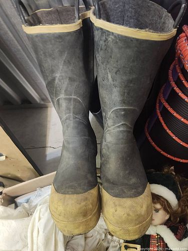 Stell Toed High Rubber Wellington Boots, Black/Tan (1 of 5)
