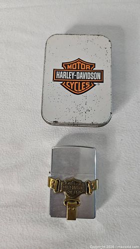 Harley Davidson Gold Bootstrap Zippo  (1 of 6)