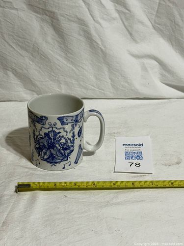 Vintage Spode Blue Room Collection Coffee Mug Cup Featuring Musical Instruments  (1 of 5)