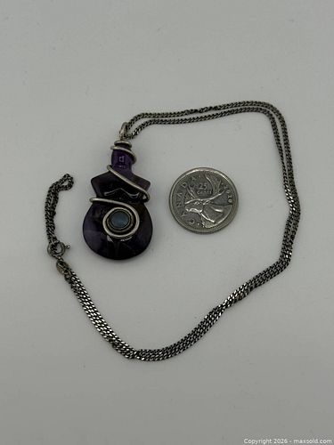 Sterling and amethyst necklace  (1 of 2)