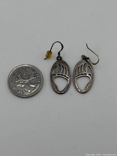 Sterling bear claw earrings  (1 of 2)