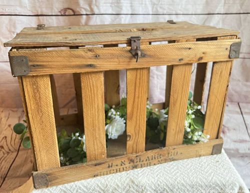 M. N. Clark Co. Vintage Solid Wood Crate, Approx 24 x 12 x 14 in (1 of 12)
