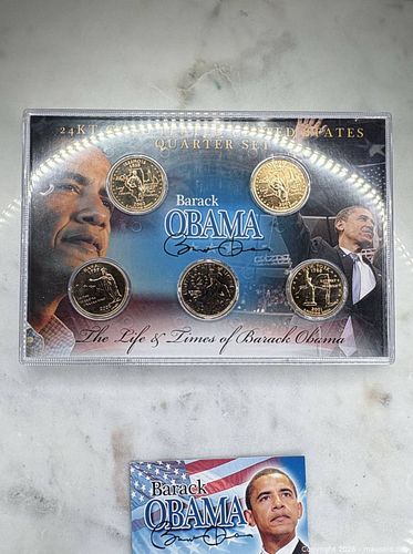 Barack Obama Patriotic 5-Coin 24K Gold-Plated Commemorative Set (1 of 4)