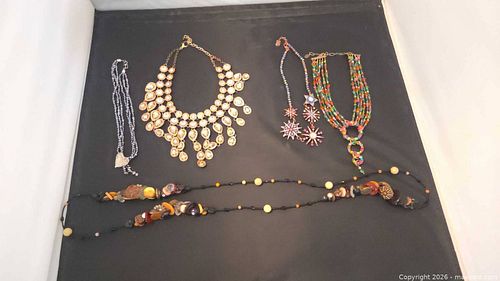 Lot of 5 Multicolor Statement, Multi-Strand & Rope Necklaces (1 of 20)