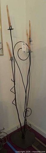 Wrought Iron Floor Candelabra, 4-Arm, Dark Bronze/Black DR (1 of 5)