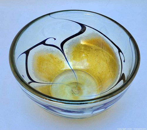 Original Large Robert Held Hand Blown Art Glass Decorative Bowl (1 of 5)
