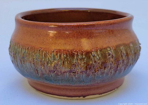 Signed Vintage Studio Stoneware Glazed Ceramic Bowl, ~4 in (1 of 3)