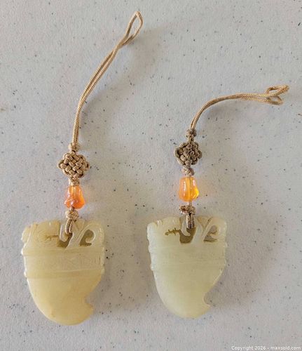 Vintage Hand Carved Pendants (2)  (1 of 3)