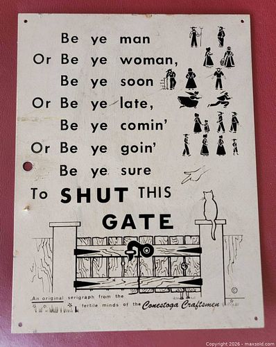 Vintage Metal Pennsylvania Dutch Serigraph Sign  (1 of 3)