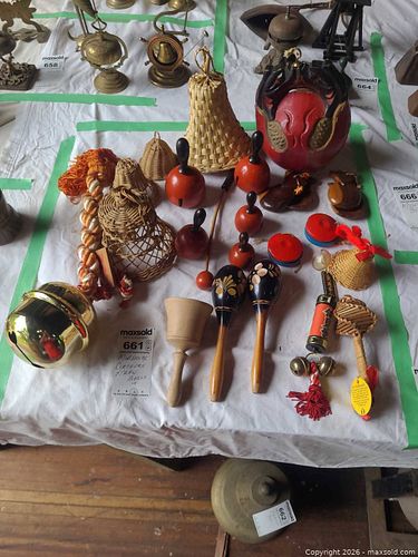 Assorted Handheld Bells, Maracas and Wicker Ornaments C (1 of 9)