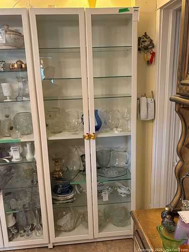 Wood and Glass Curio Cabinet with Adjustable Shelves D (1 of 10)