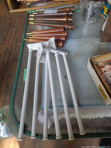 Wood Table Legs with Brass Fittings and Closet Hangers / Racks C (1 of 8)