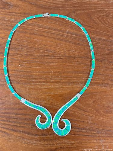 Vintage Silver-Fire Opal Jewelry Set — Necklace, Bracelet, Earrings, stamped 950 (1 of 3)
