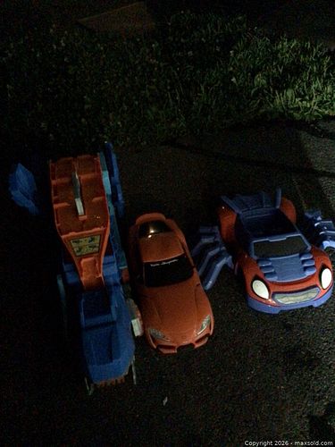 Lot of 3 Spider-Man & Toy Cars — Orange Toyota Supra, Blue, Red (1 of 14)