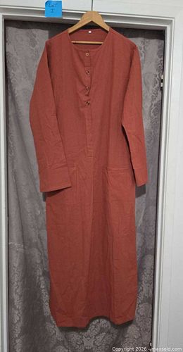 Lot I- Men's Cotton Kaftan Thobe Size L — Rust/Terracotta (1 of 4)