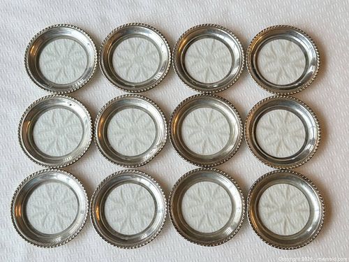 Vintage Sterling + Crystal Coasters x12 (1 of 8)