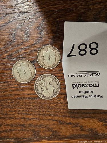 Lot of 3 British Silver Coins: Florin & Half Crown (1890s–1910s) (1 of 6)
