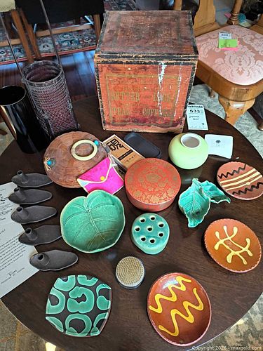 Mixed Vintage Ceramic & Wooden Antique General Store Advertising Crate Decorative Boston U.S.A  Lot B (1 of 20)
