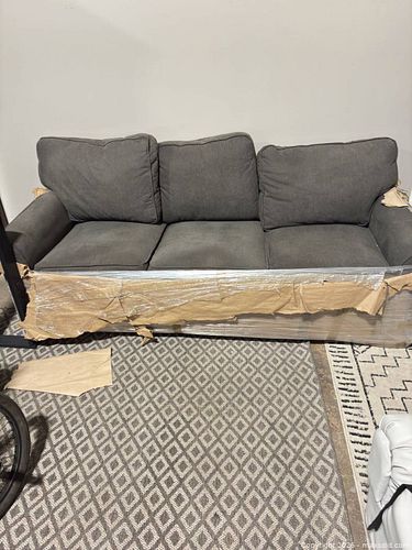 Gray Fabric 3-Seater Sofa (1 of 3)