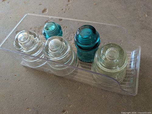 5x Vintage Glass Insulators (1 of 2)