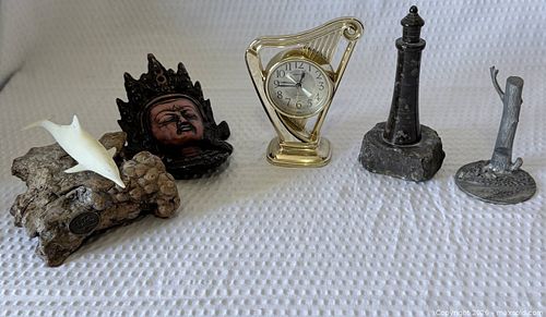 Mixed Lot: Decorative Figurines, Desk Clock & Paperweights (Small) (1 of 4)