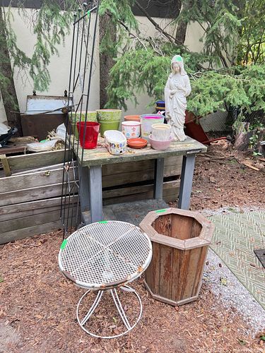 Outdoor Planters, Metal Side Table, Statue and More B (1 of 10)