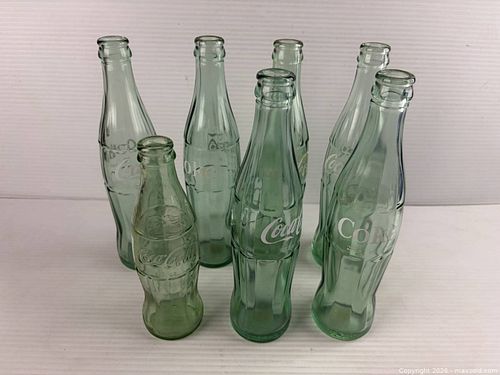 Vintage Coca‑Cola Green Glass Contour Bottle 10 fl oz (Lot of 7) (1 of 7)
