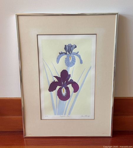 1970s Ken Perry Signed Limited Edition "English Iris" Giclée (4/100) (1 of 14)