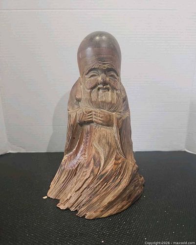 Antique hand carved Japanese God of Longevity  (1 of 6)