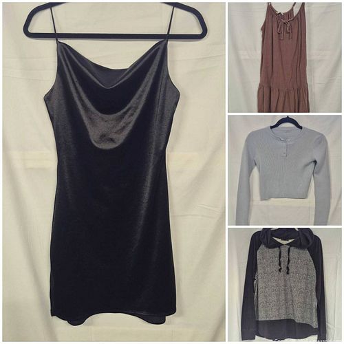 Zaful Black Satin Slip Dress S, Cowl Neck, Spaghetti Straps (1 of 15)