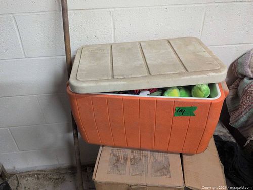 Coleman Medium Orange Portable Cooler with Plush Toys & Scarves (1 of 5)
